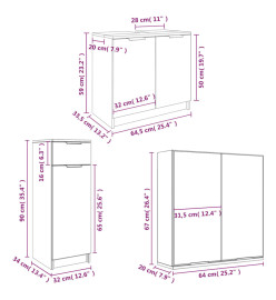 Ensemble d’armoires de salle de bain 4 pcs chêne sonoma