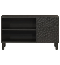 Meuble TV noir 80x31x46 cm bois massif de manguier