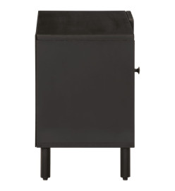 Meuble TV noir 80x31x46 cm bois massif de manguier