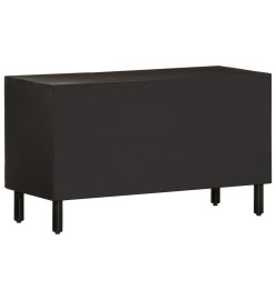 Meuble TV noir 80x31x46 cm bois massif de manguier