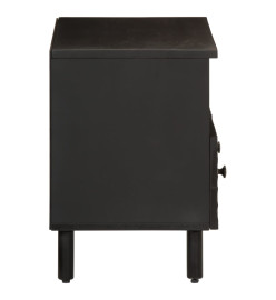 Meuble TV noir 70x33x46 cm bois massif de manguier