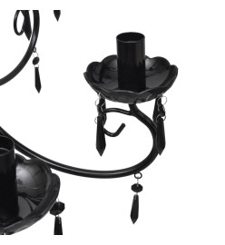 Lustre suspendu Noir 6 douilles d'ampoule