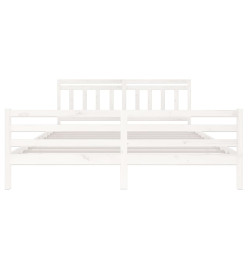 Cadre de lit Blanc Bois massif 200x200 cm