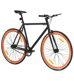 Vélo à pignon fixe noir et orange 700c 55 cm