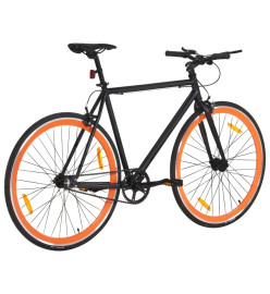 Vélo à pignon fixe noir et orange 700c 55 cm