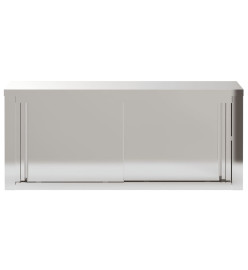 Armoire murale de cuisine avec portes coulissantes inox