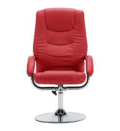 Fauteuil inclinable avec repose-pied Rouge Similicuir