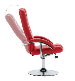 Fauteuil inclinable avec repose-pied Rouge Similicuir