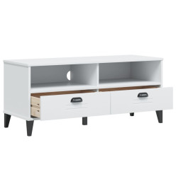 Meuble TV VIKEN blanc bois de pin solide