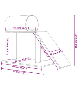 Arbres à chat avec tunnel et échelle crème 55,5 cm
