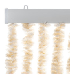 Rideau anti-mouches beige et blanc 90x200 cm chenille