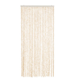 Rideau anti-mouches beige et blanc 100x200 cm chenille