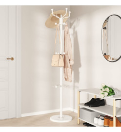 Porte-manteau avec porte-parapluie blanc fer enduit de poudre