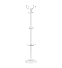 Porte-manteau avec porte-parapluie blanc fer enduit de poudre
