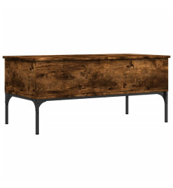 Table basse chêne fumé 100x50x45 cm bois d'ingénierie et métal