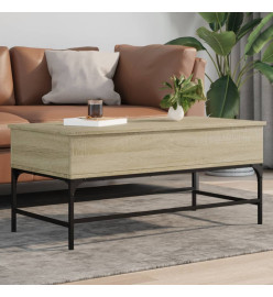 Table basse chêne sonoma 100x50x45cm bois d'ingénierie et métal
