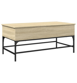Table basse chêne sonoma 100x50x45cm bois d'ingénierie et métal