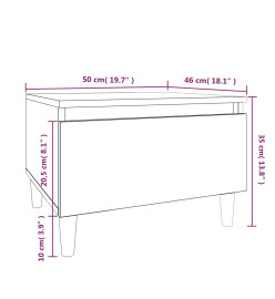 Table d'appoint Chêne fumé 50x46x35 cm Bois d'ingénierie