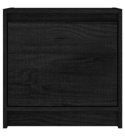 Table de chevet Noir 40x30,5x40 cm Bois de pin massif