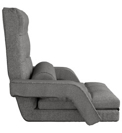 Chaise pliable de sol avec fonction de lit Gris clair Tissu