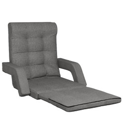 Chaise pliable de sol avec fonction de lit Gris clair Tissu