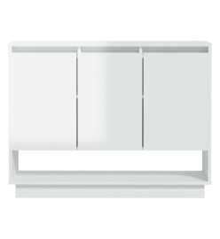 Buffet Blanc brillant 97x31x75 cm Aggloméré
