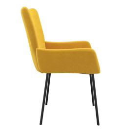 Chaises à manger lot de 2 Jaune Velours