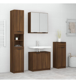 Ensemble d'armoires de salle de bain 4 pcs chêne marron