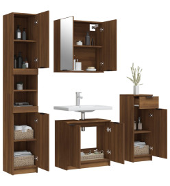 Ensemble d'armoires de salle de bain 4 pcs chêne marron