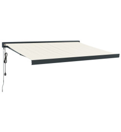 Auvent rétractable crème 3,5x2,5 m tissu et aluminium