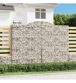 Paniers à gabions arqués 3 pcs 300x30x220/240 cm fer galvanisé