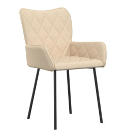 Chaises à manger lot de 2 crème tissu