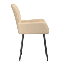 Chaises à manger lot de 2 crème tissu