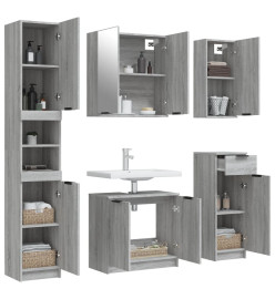 Meubles de salle de bain 5 pcs Sonoma gris Bois d'ingénierie