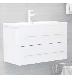 Ensemble de meubles de bain 2 pcs Blanc brillant Aggloméré