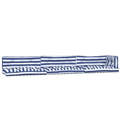 Coussins de palette 7 pcs rayures bleu et blanc tissu