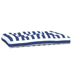 Coussins de palette 7 pcs rayures bleu et blanc tissu