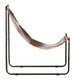 Chaise de relaxation Marron Cuir véritable