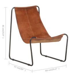 Chaise de relaxation Marron Cuir véritable
