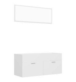 Ensemble de meubles de salle de bain 2 pcs Blanc Aggloméré