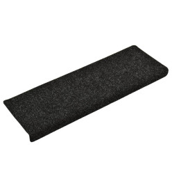 Tapis de marches d'escalier 5 pcs Noir 65x21x4 cm Aiguilleté