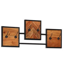 Porte-manteau mural 90x1x35 cm bois massif d'acacia et fer