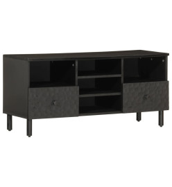 Meuble TV noir 100x33x46 cm bois massif de manguier