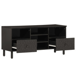 Meuble TV noir 100x33x46 cm bois massif de manguier