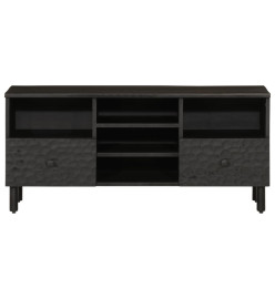 Meuble TV noir 100x33x46 cm bois massif de manguier