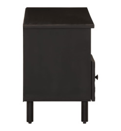 Meuble TV noir 100x33x46 cm bois massif de manguier