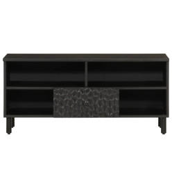 Meuble TV noir 100x33x46 cm bois massif de manguier