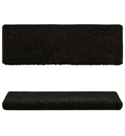 Tapis d'escalier 10 pcs 65x21x4 cm Noir