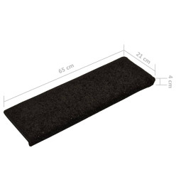 Tapis d'escalier 10 pcs 65x21x4 cm Noir