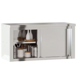 Armoire murale de cuisine avec portes coulissantes inox